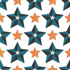 Seamless white background with an oversized military stars. Holiday 23 february pattern and 9 may victory day