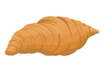 Croissant. Single doodle of sweet food, dessert. Hand drawn vector illustration in flat style. Cartoon clipart isolated on white background.