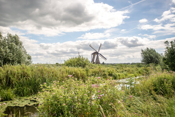 dutch windmill in Kinderdijk
