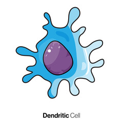 Dendritic Cell Biology, Detailed Vector Illustration of Immune System's Antigen-Presenting Cell, Immunology Education and Research Concept on White Background for Medical Designs.