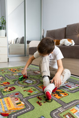 child playing with toys