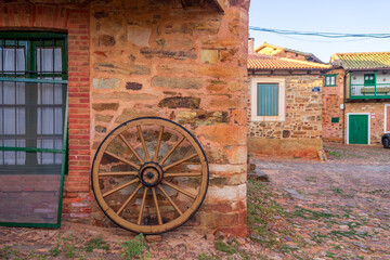 Obraz premium street view of castrillo de los polvazares maragato town, Spain