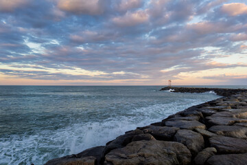 Sunset in Scituate Lighthouse, Massachusetts