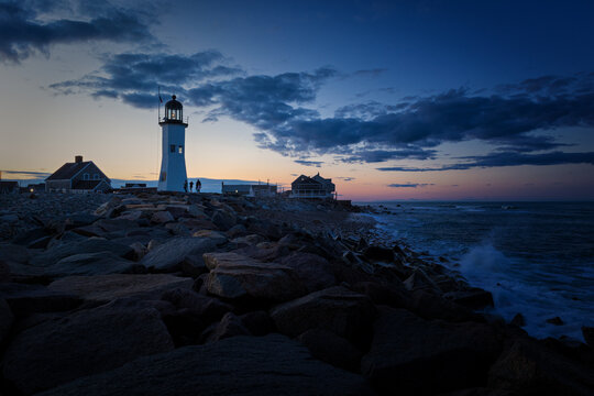 Sunset in Scituate Lighthouse, Massachusetts