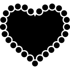 Pearl Heart Glyph Icon Vector