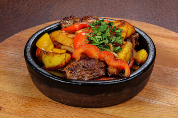 Georgian traditional cuisine - meat with potato