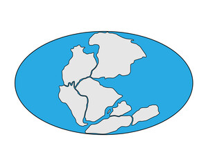 Pangaea or Pangea. supercontinent. vector illustration © ilyanatty