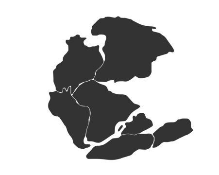 Pangaea or Pangea. supercontinent. vector illustration