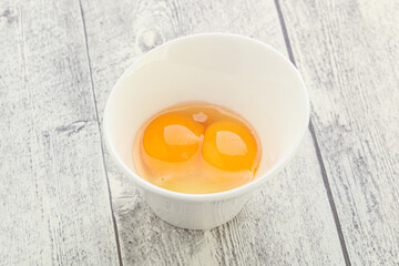 Chicken egg in the bowl