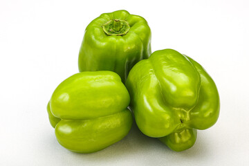Green sweet bell pepper heap