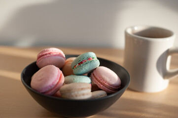 macarons and coffee
