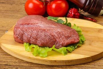 Raw beef piece for cooking