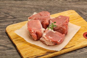 Raw pork tenderloin for cooking