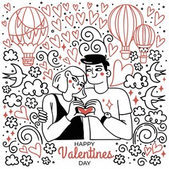 hand drawn valentine day design vector illustration design vector illustration
