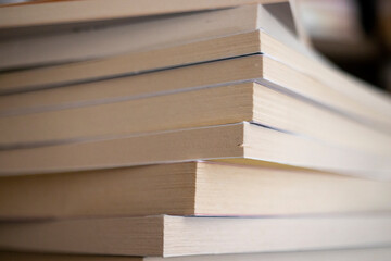 stack of books on the table