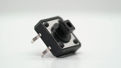 Push button switch. Electronic component for DIY engineering.