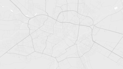 White and light grey Lublin city area vector background map, roads and water illustration. Widescreen proportion, digital flat design. - obrazy, fototapety, plakaty