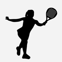 Padel Tennis Player Icon Illustration. Paddle Sport Vector Graphic Symbol Clip Art. Sketch Black Sign young man is padel tennis player jump to the ball good looking for posts and poster video
