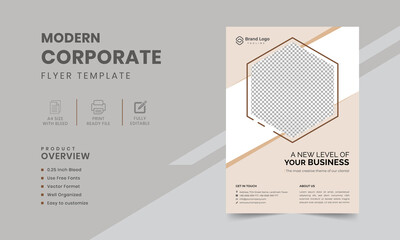 Abstract triangle Circle corporate flyer design template | One-page brochure cover booklet poster 