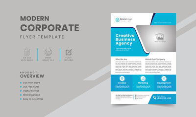 Corporate business flyer design Template | abstract layout rad, orange, blue, purple background shape