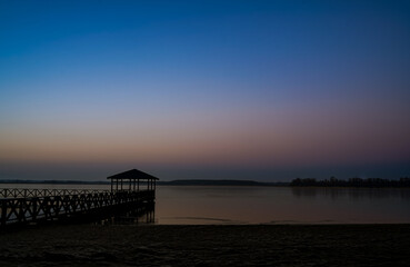 Jezioro , Polska , zachód słońca © Daniel Folek
