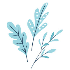 Abstract leaves vector illustration isolated on white background in