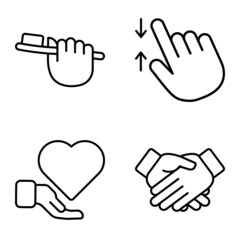Allhandgestures Flat Icon Set Isolated On White Background