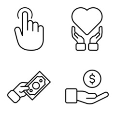 Allhandgestures Flat Icon Set Isolated On White Background