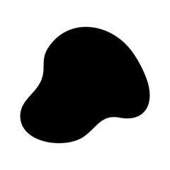 Abstract fluid blob, stone or water silhouette black vector illustration isolated on white background