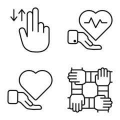 Allhandgestures Flat Icon Set Isolated On White Background