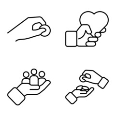 Allhandgestures Flat Icon Set Isolated On White Background