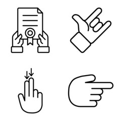 Obraz premium Allhandgestures Flat Icon Set Isolated On White Background