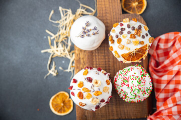 Easter cake background sweet dessert festive bread baking holiday easter treat meal food snack on the table copy space food 