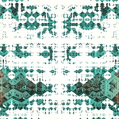 Abstract green symmetrical pattern on the white background. 3d render, 3d objects