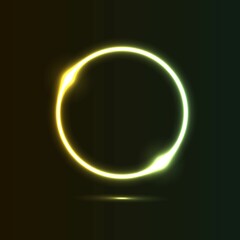 Neon green yellow gradient circle background. Vector illustration