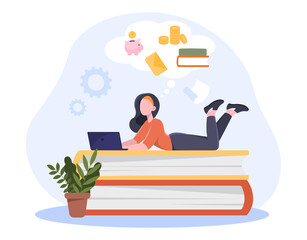 Girl dreaming about money