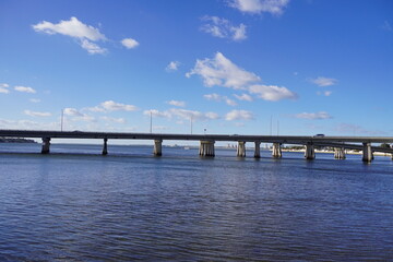 Fototapeta na wymiar Beautiful bridge on Tampa bay in Tampa, Florida