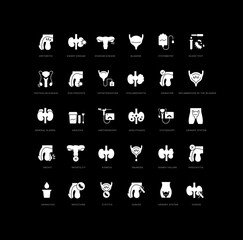 Urology. Collection of perfectly simple monochrome icons for web design, app, and the most modern projects. Universal pack of classical signs for category Medicine.