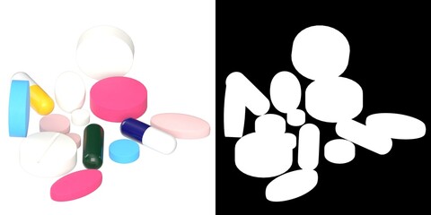 Fototapeta na wymiar 3D rendering illustration of some pharma pills tablets