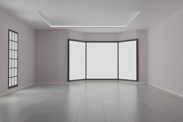 Empty room interior 3d rendering