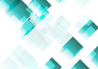 Obraz premium Cyan blue squares abstract tech geometric minimal background. Vector design