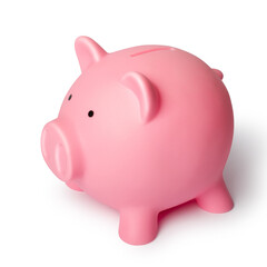 Piggy bank on white background. With path.