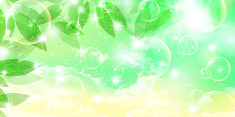 新緑　葉　風景　背景
