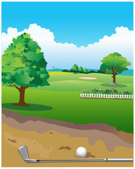 golf ball in sand