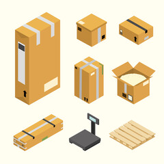 isometric packaging items