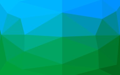 Fototapeta premium Light Blue, Green vector shining triangular background.