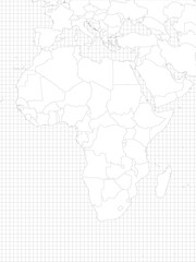 Africa simple outline blank map
