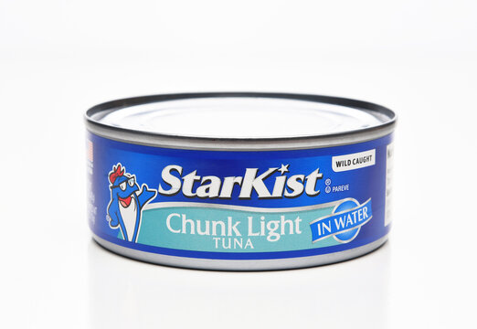 IRVINE, CALIFORNIA - 29 JAN 2022: A can of StarKist Chunk Light Tuna in Water.