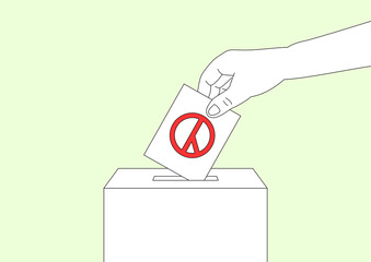 Putting ballot papers in a ballot box.