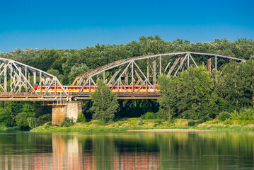 Torun, Poland - August 11, 2021. Ernest Malinowski Railway Bridge - Most kolejowy im. Ernesta Malinowskiego - in Summer